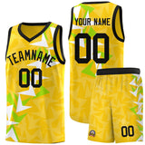 Custom Gold Boomerang Pattern Sets Basketball Jersey
