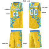 Custom Gold Boomerang Pattern Sets Basketball Jersey