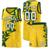 Custom Gold Boomerang Pattern Sets Basketball Jersey