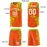 Custom Orange Boomerang Pattern Sets Basketball Jersey