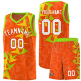 Custom Orange Boomerang Pattern Sets Basketball Jersey