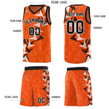 Custom Orange Boomerang Pattern Sets Basketball Jersey