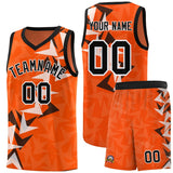 Custom Orange Boomerang Pattern Sets Basketball Jersey