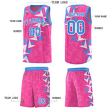 Custom Pink Boomerang Pattern Sets Basketball Jersey