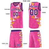 Custom Pink Boomerang Pattern Sets Basketball Jersey