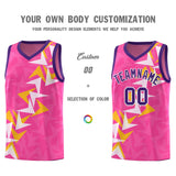Custom Pink Boomerang Pattern Sets Basketball Jersey