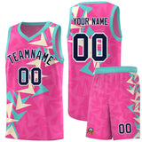 Custom Pink Boomerang Pattern Sets Basketball Jersey
