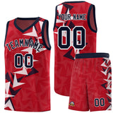 Custom Red Boomerang Pattern Sets Basketball Jersey