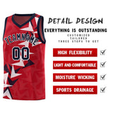 Custom Red Boomerang Pattern Sets Basketball Jersey