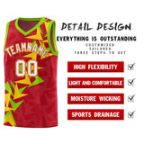 Custom Red Boomerang Pattern Sets Basketball Jersey