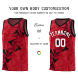 Custom Red Boomerang Pattern Sets Basketball Jersey