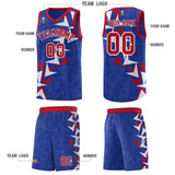 Custom Royal Boomerang Pattern Sets Basketball Jersey