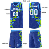 Custom Royal Boomerang Pattern Sets Basketball Jersey