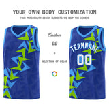 Custom Royal Boomerang Pattern Sets Basketball Jersey