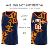 Custom Navy Boomerang Pattern Sets Basketball Jersey