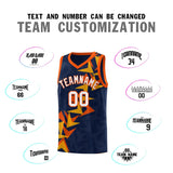 Custom Navy Boomerang Pattern Sets Basketball Jersey