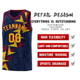 Custom Navy Boomerang Pattern Sets Basketball Jersey