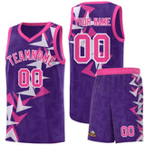 Custom Purple Boomerang Pattern Sets Basketball Jersey