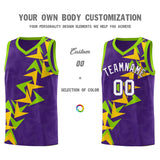 Custom Purple Boomerang Pattern Sets Basketball Jersey