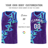 Custom Purple Boomerang Pattern Sets Basketball Jersey