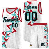 Custom White Boomerang Pattern Sets Basketball Jersey