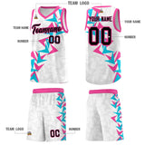 Custom White Boomerang Pattern Sets Basketball Jersey
