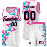 Custom White Boomerang Pattern Sets Basketball Jersey
