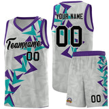 Custom Gray Boomerang Pattern Sets Basketball Jersey