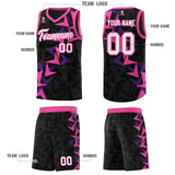 Custom Black Boomerang Pattern Sets Basketball Jersey