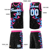 Custom Black Boomerang Pattern Sets Basketball Jersey