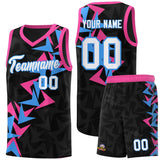 Custom Black Boomerang Pattern Sets Basketball Jersey