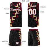 Custom Black Boomerang Pattern Sets Basketball Jersey