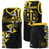 Custom Black Boomerang Pattern Sets Basketball Jersey