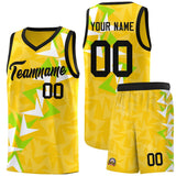 Custom Gold Boomerang Pattern Sets Basketball Jersey