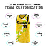Custom Gold Boomerang Pattern Sets Basketball Jersey