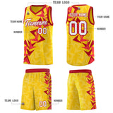 Custom Gold Boomerang Pattern Sets Basketball Jersey