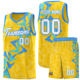 Custom Gold Boomerang Pattern Sets Basketball Jersey