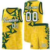 Custom Gold Boomerang Pattern Sets Basketball Jersey