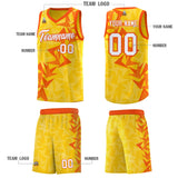 Custom Gold Boomerang Pattern Sets Basketball Jersey