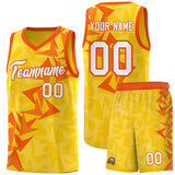 Custom Gold Boomerang Pattern Sets Basketball Jersey