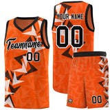 Custom Orange Boomerang Pattern Sets Basketball Jersey