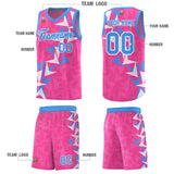 Custom Pink Boomerang Pattern Sets Basketball Jersey