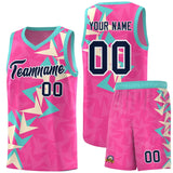 Custom Pink Boomerang Pattern Sets Basketball Jersey