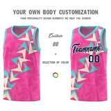 Custom Pink Boomerang Pattern Sets Basketball Jersey