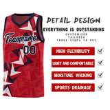 Custom Red Boomerang Pattern Sets Basketball Jersey