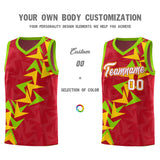 Custom Red Boomerang Pattern Sets Basketball Jersey