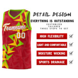 Custom Red Boomerang Pattern Sets Basketball Jersey