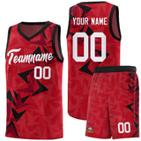 Custom Red Boomerang Pattern Sets Basketball Jersey