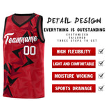 Custom Red Boomerang Pattern Sets Basketball Jersey