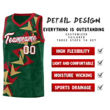 Custom Hunter Green Boomerang Pattern Sets Basketball Jersey